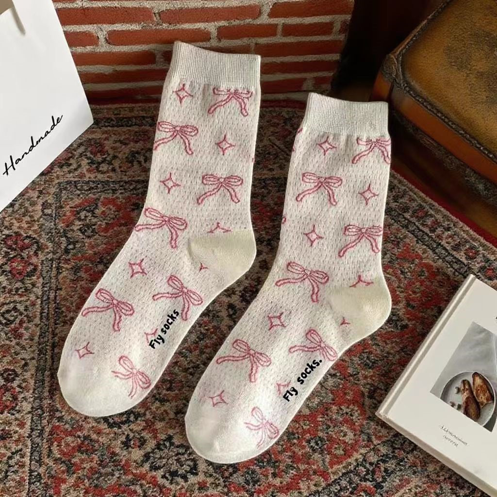 Ballet Thin Mesh Breathable Lace Bow Loose Socks