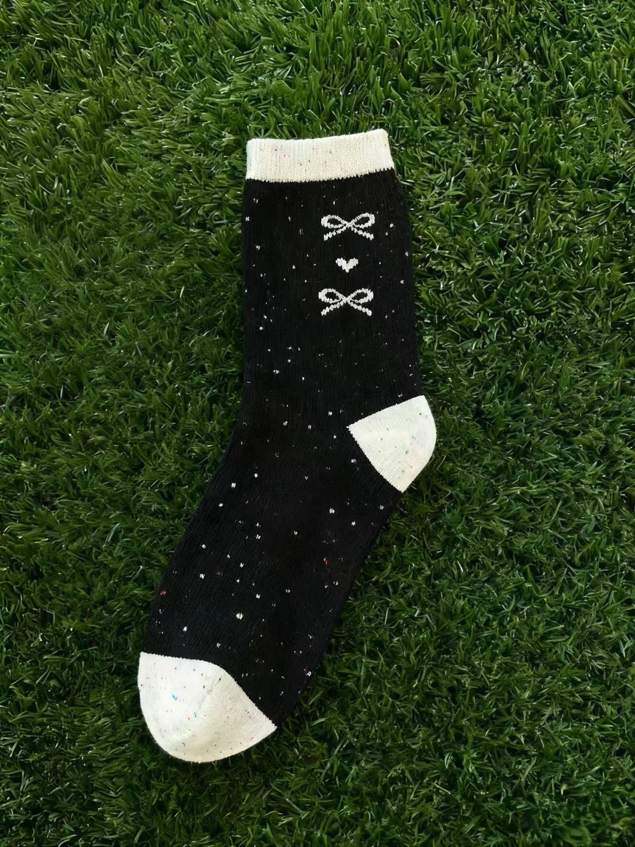 Preppy Bow Print Colored Dots Socks