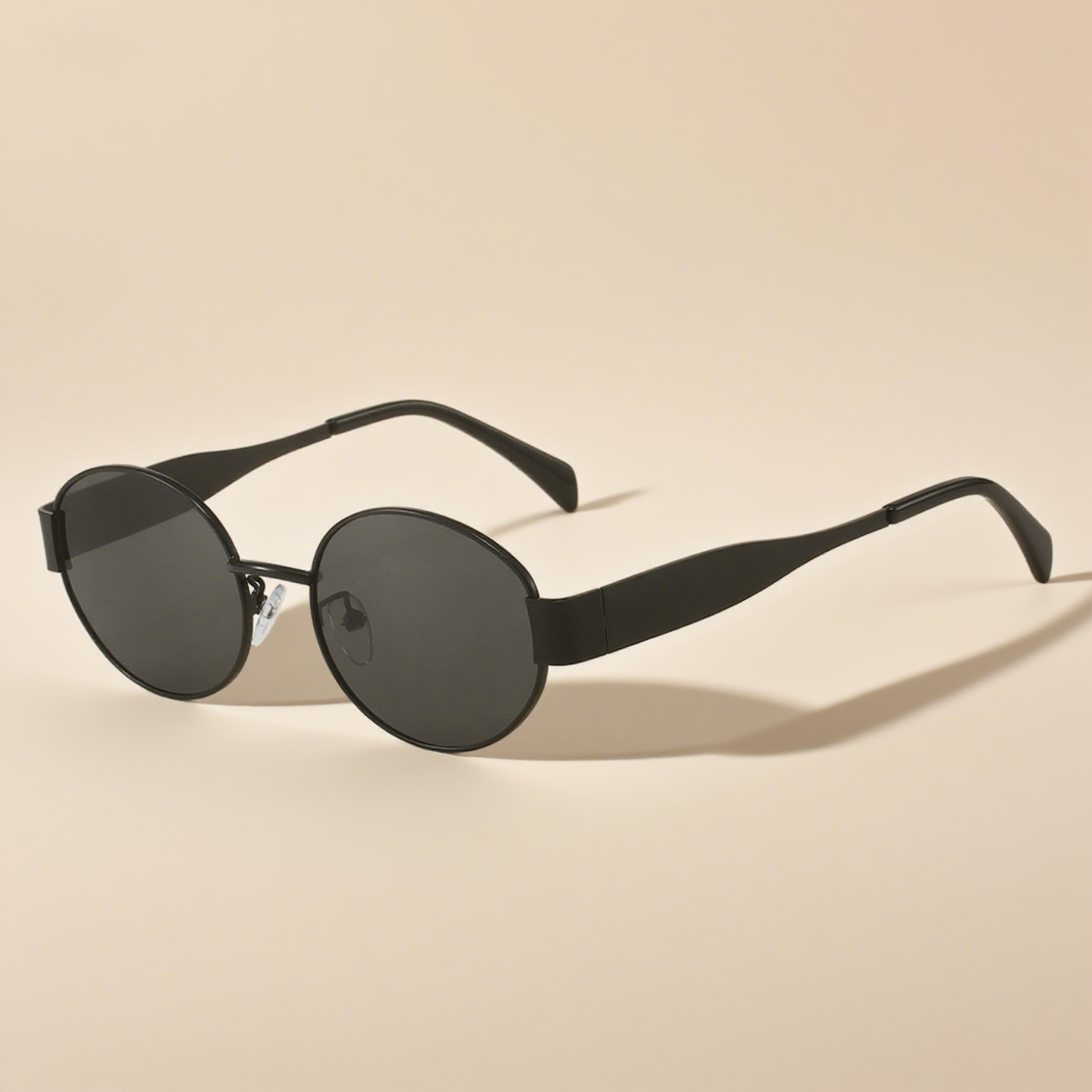 Metallic Stylish Oval Sunglasses
