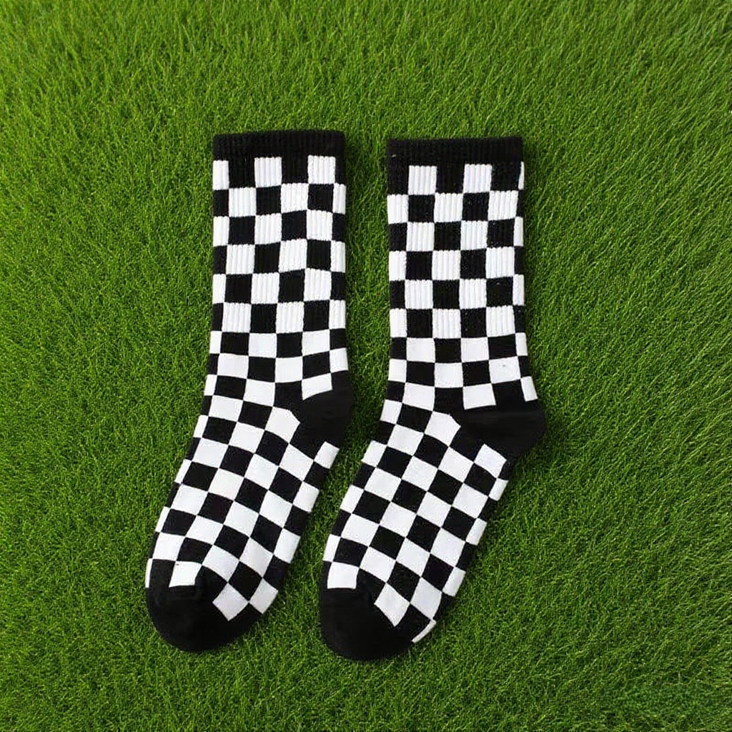 Checkerboard Sporty Socks