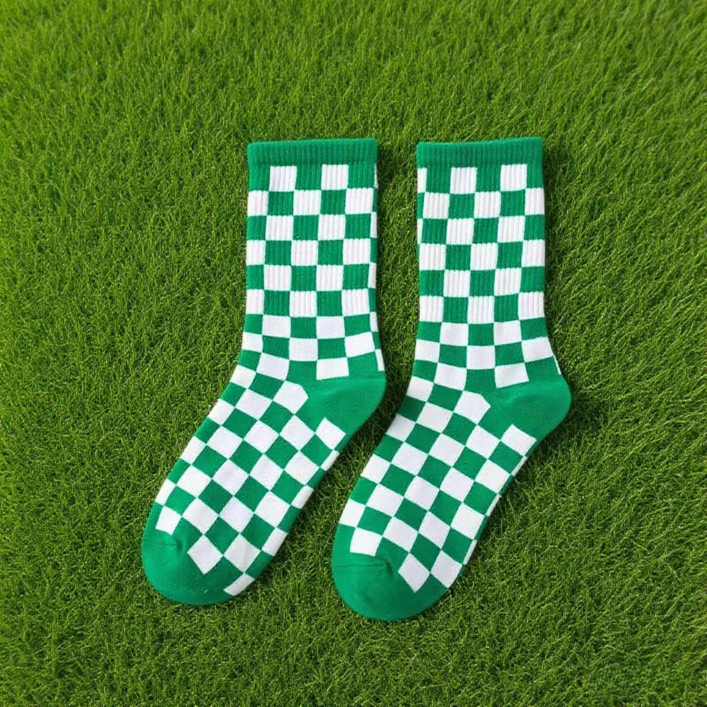 Checkerboard Sporty Socks