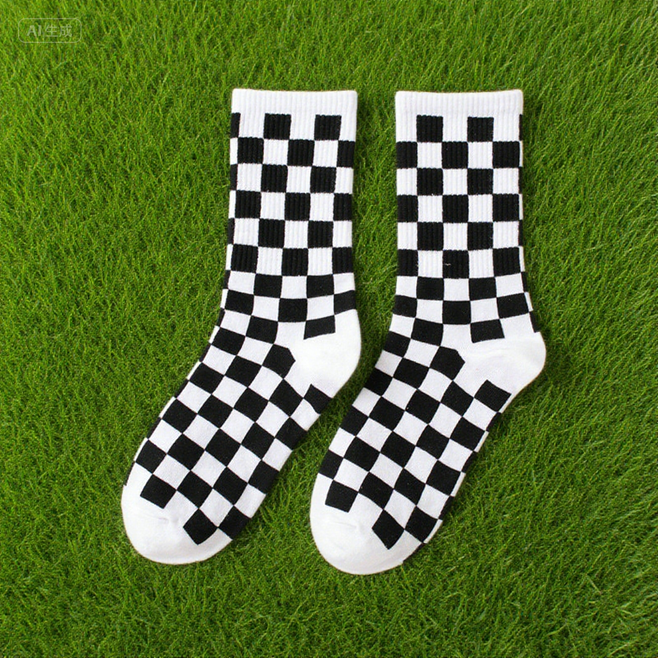 Checkerboard Sporty Socks