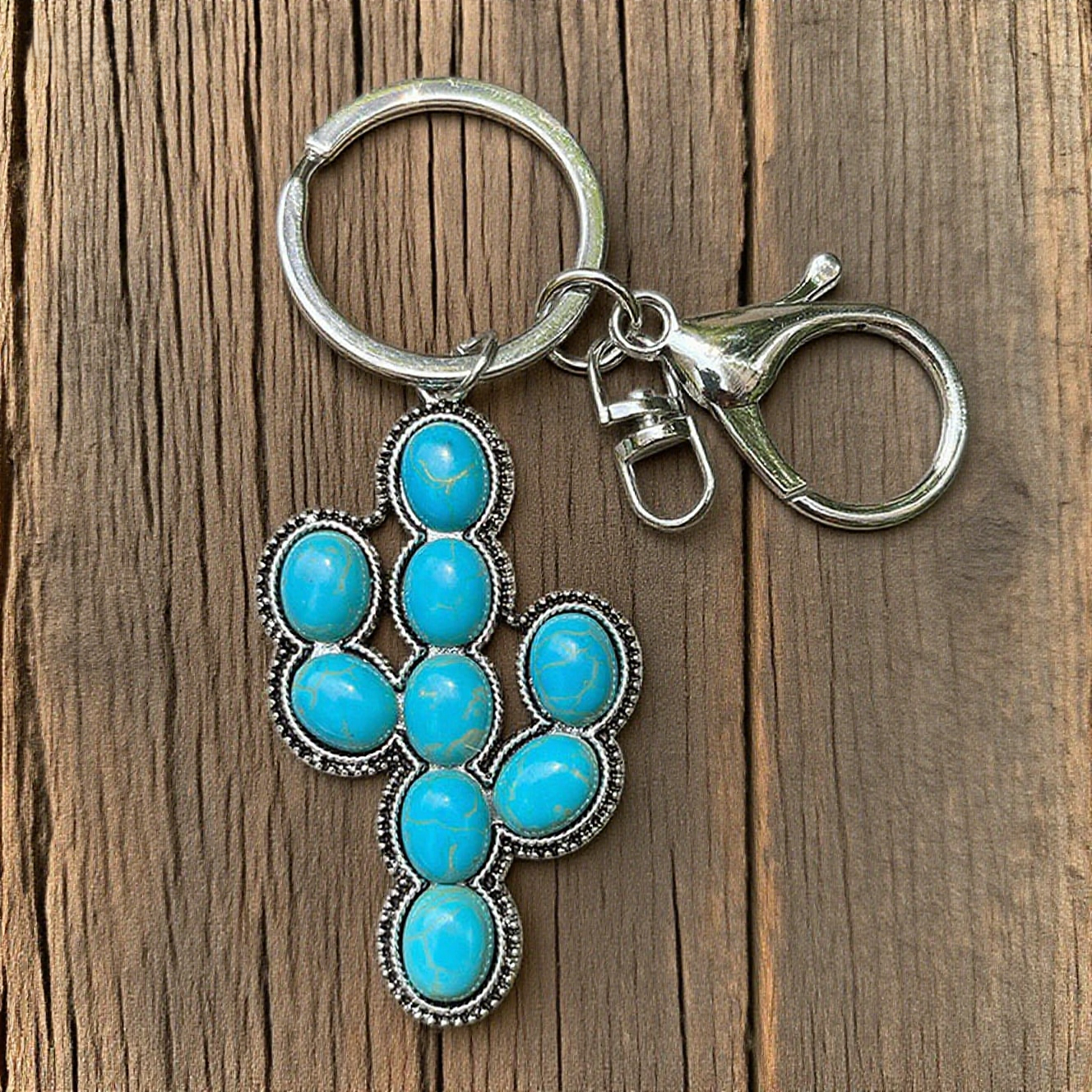 Western Style Turquoise Keychain