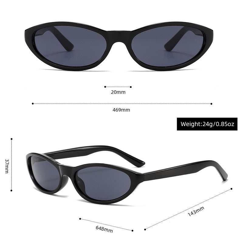 Stylish Vintage Sunscreen Oval Sunglasses
