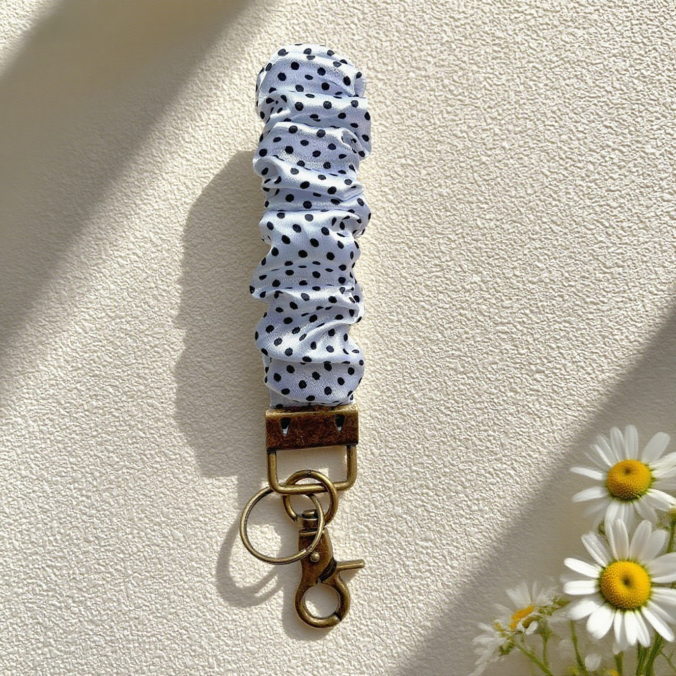 Floral & Checkered Scrunchie Keychain