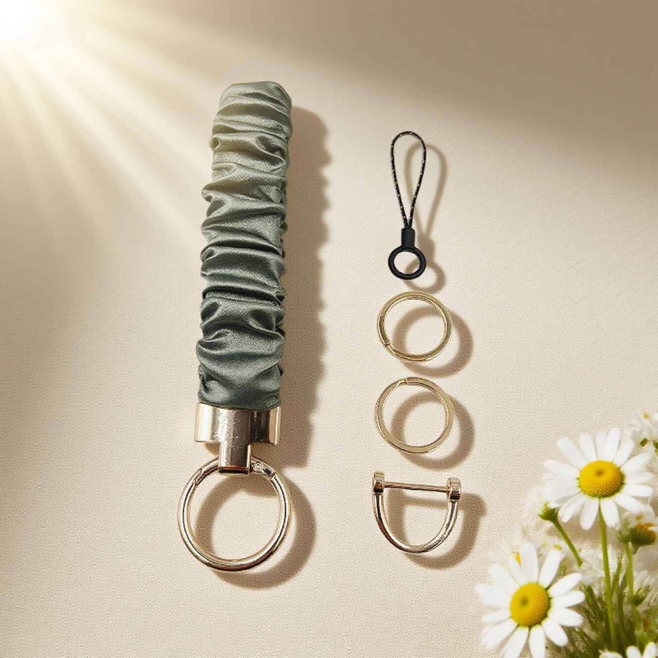 Soft Luxe Scrunchie Wristlet Keychain