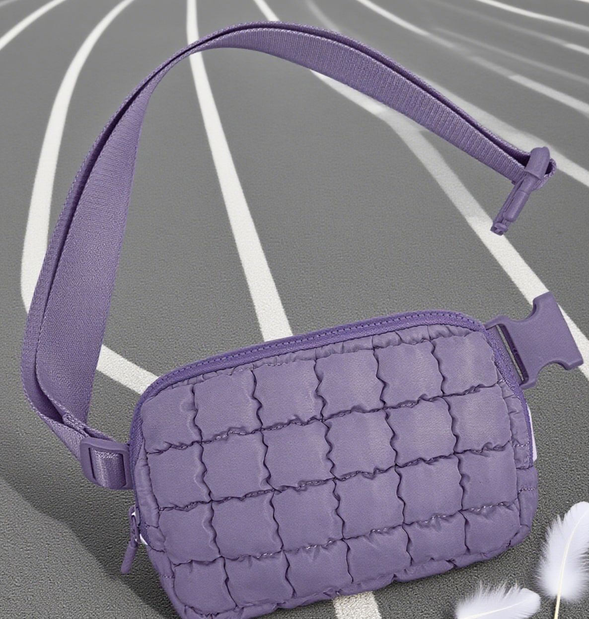 Quilted sports yoga crossbody belt waist bags