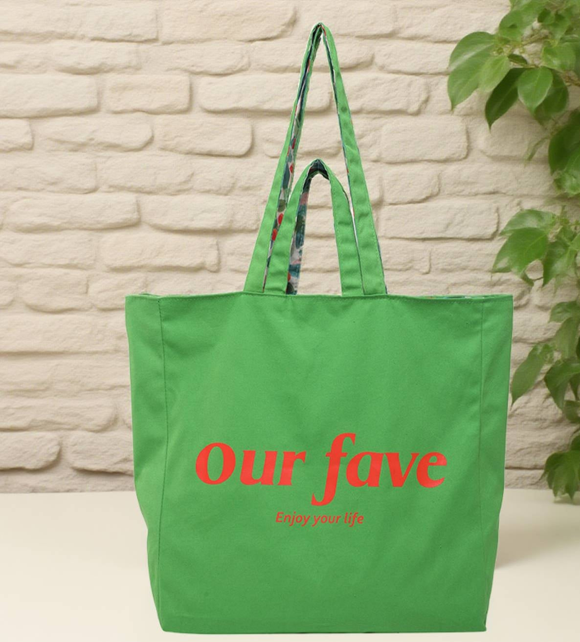 Double-sided printed tote bag