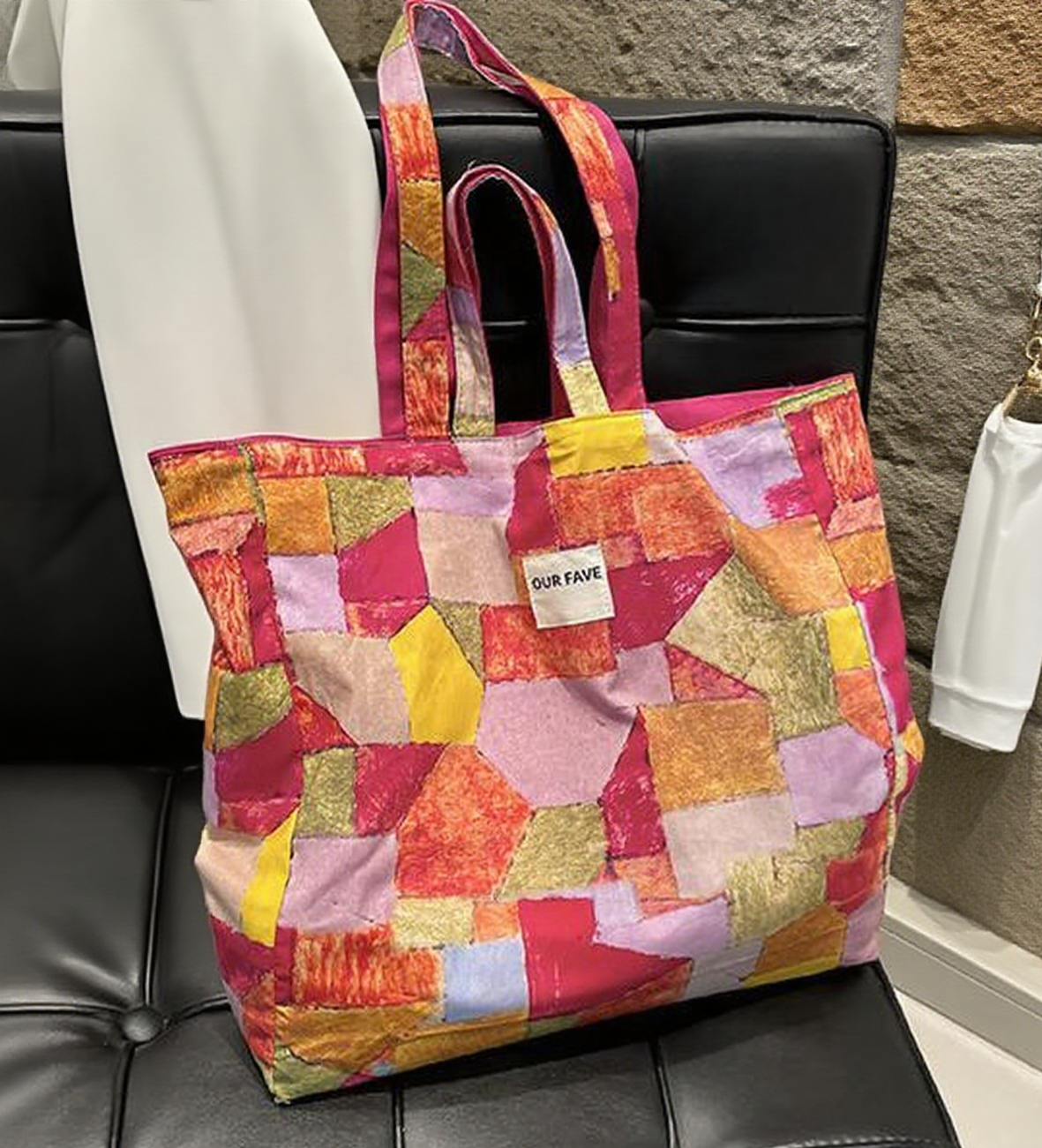Double-sided printed tote bag