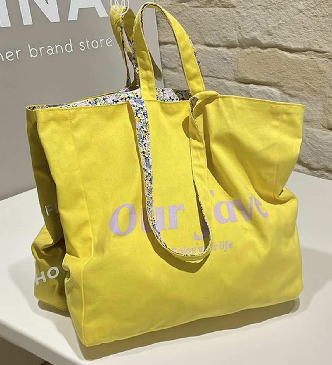 Double-sided printed tote bag