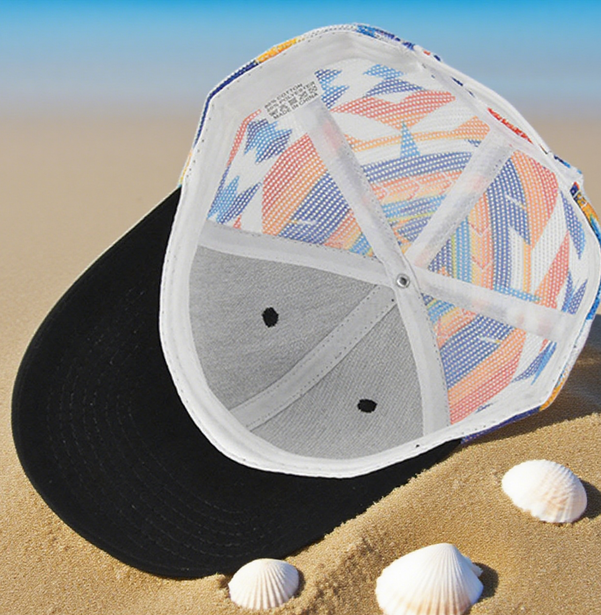 Colorful printed mesh trucker cap