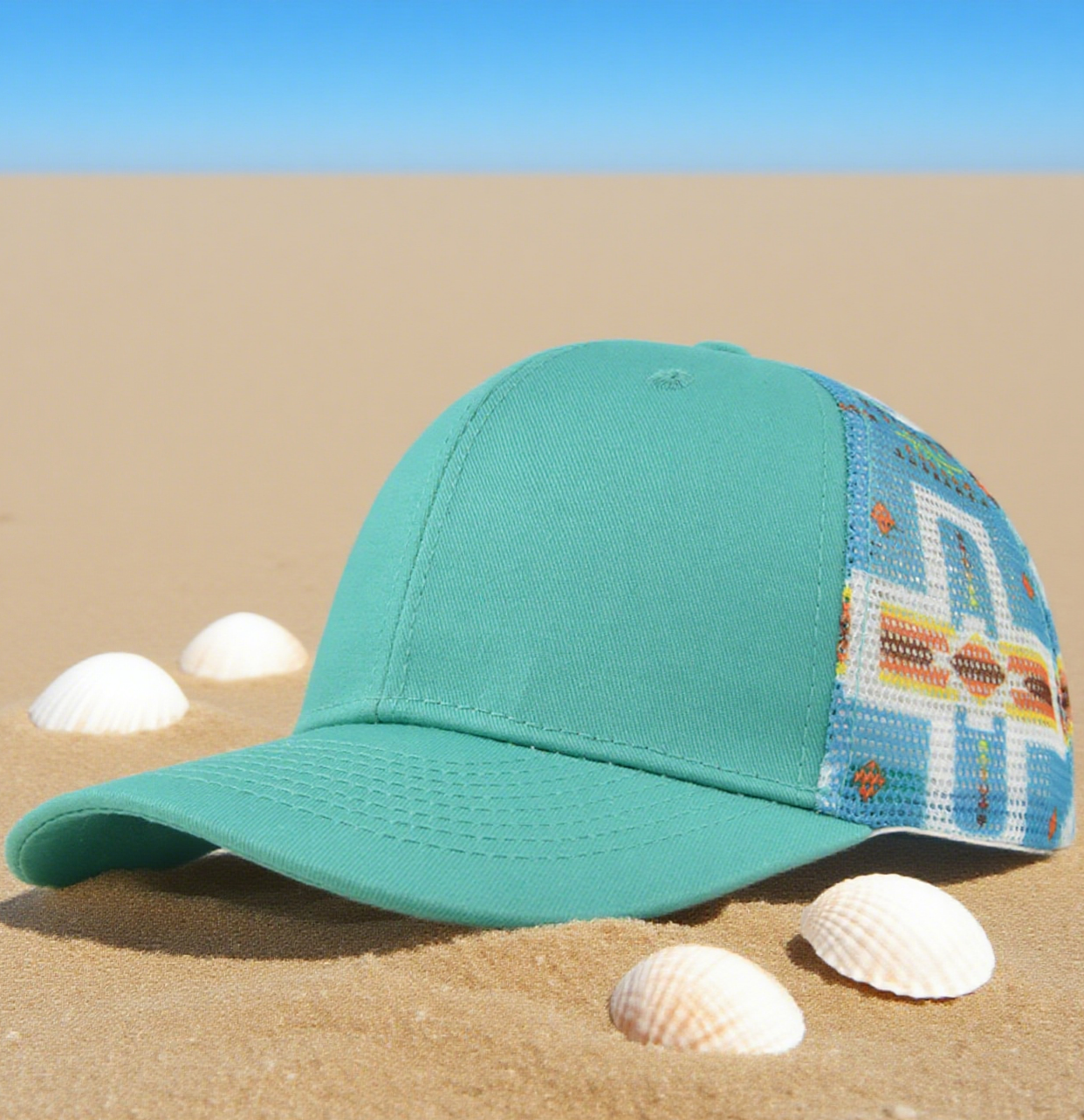 Colorful printed mesh trucker cap