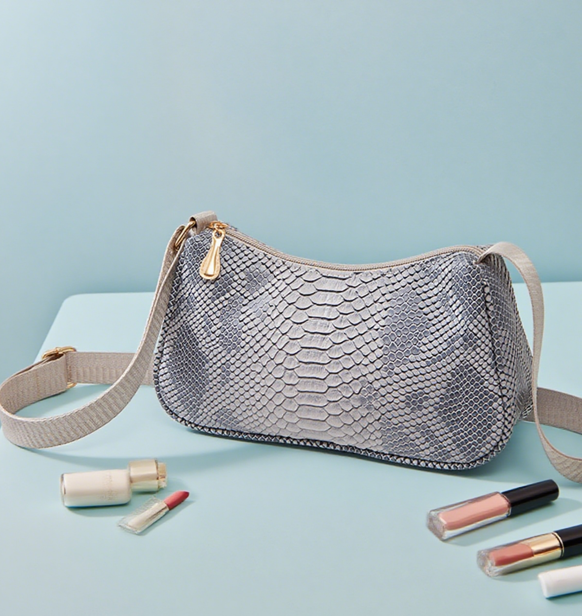Snake crossbody hobo bag