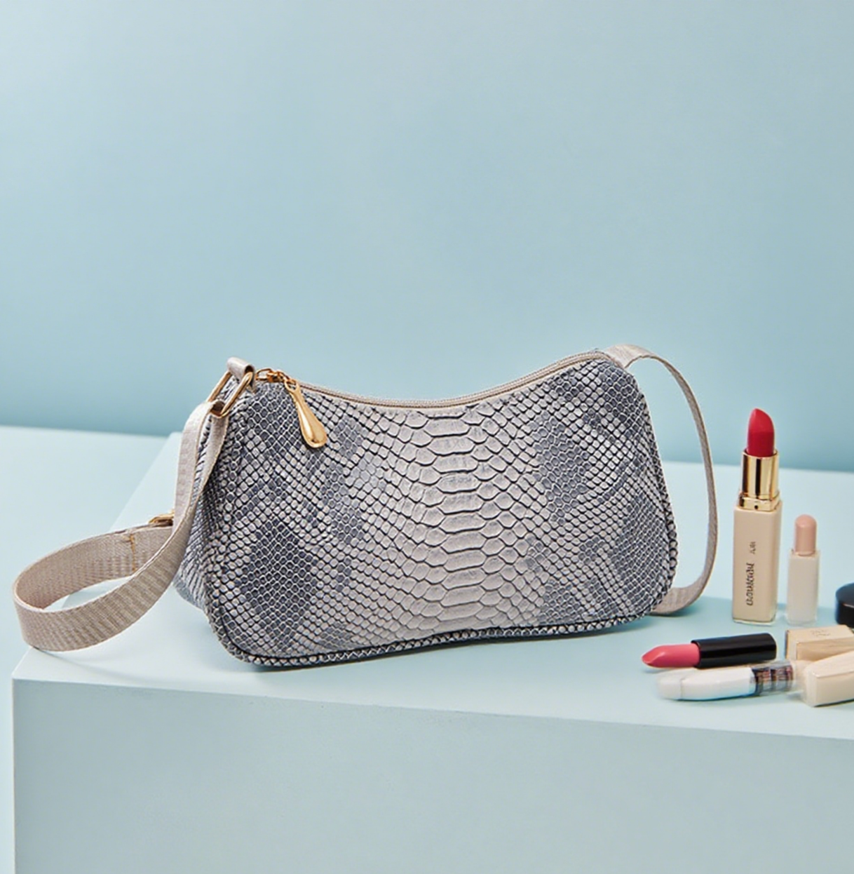 Snake crossbody hobo bag