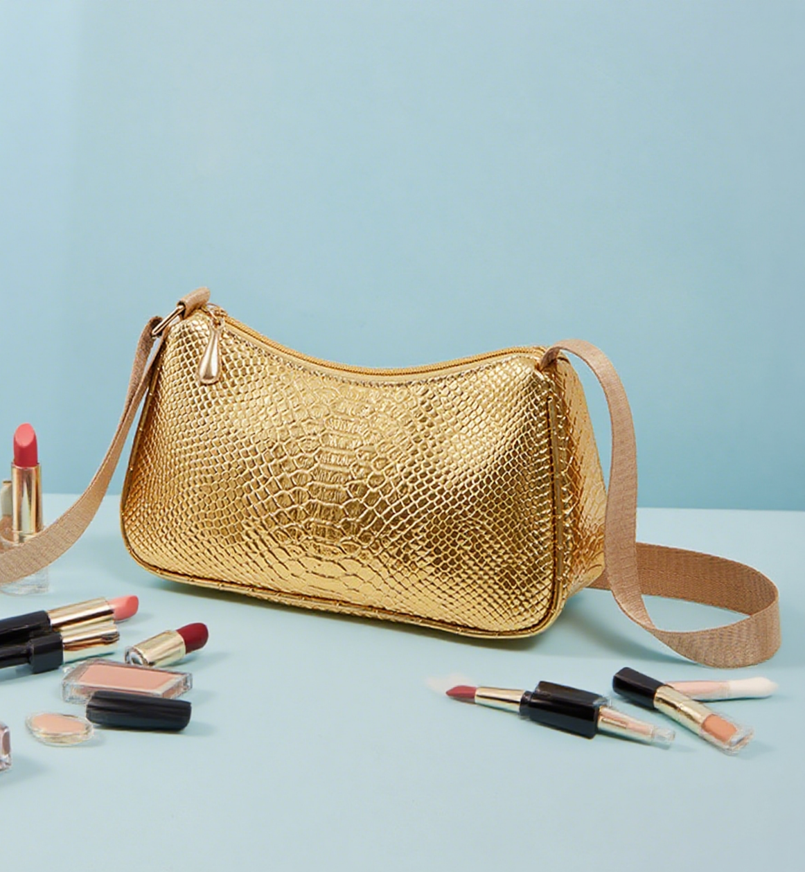 Snake crossbody hobo bag