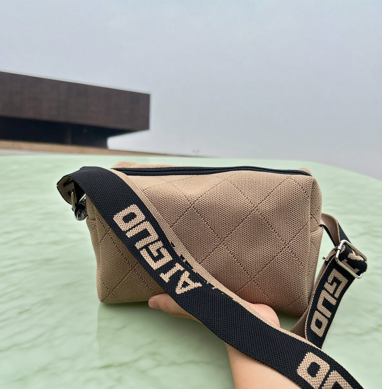 Lightweight knitted crossbody bag