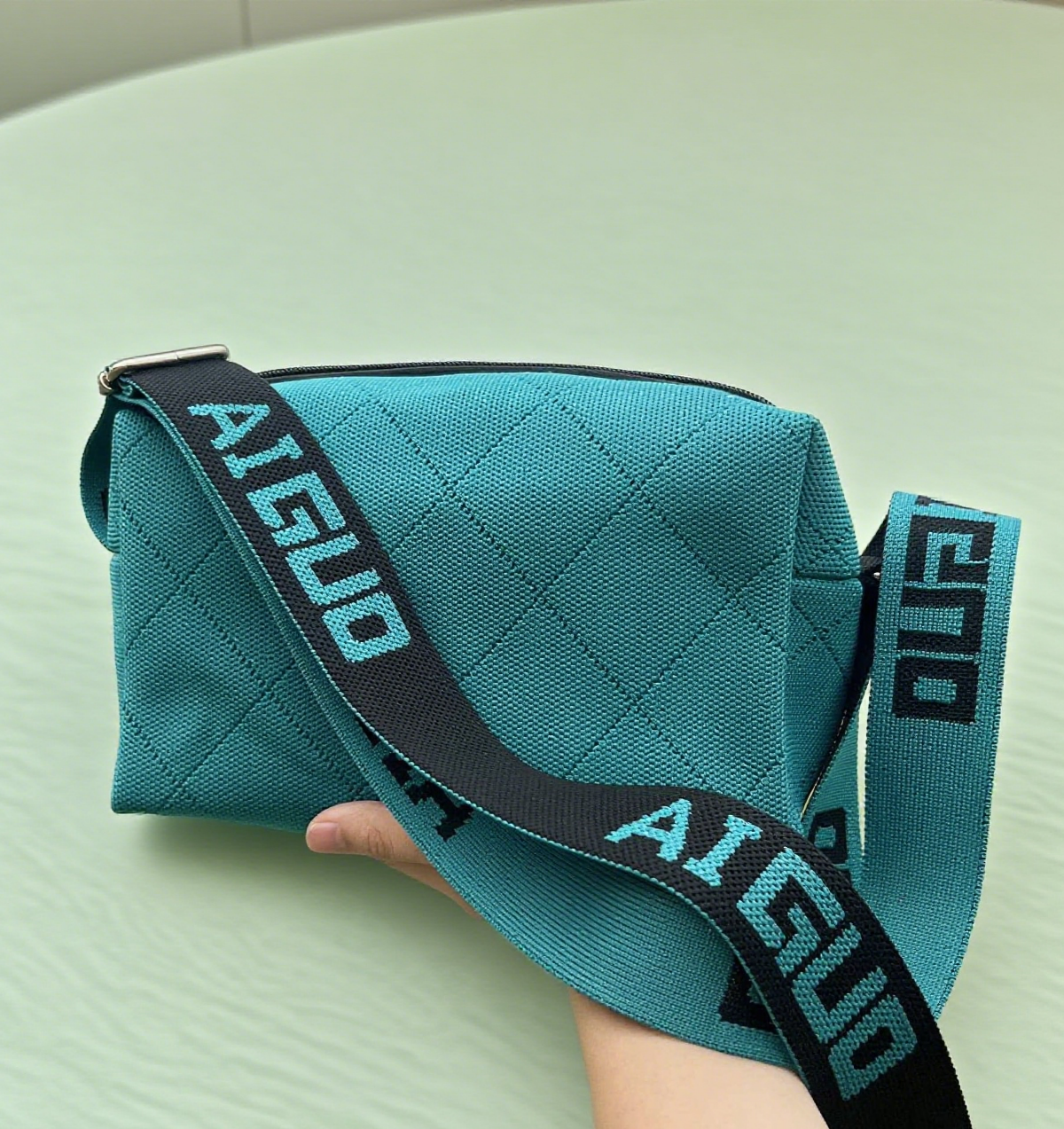Lightweight knitted crossbody bag