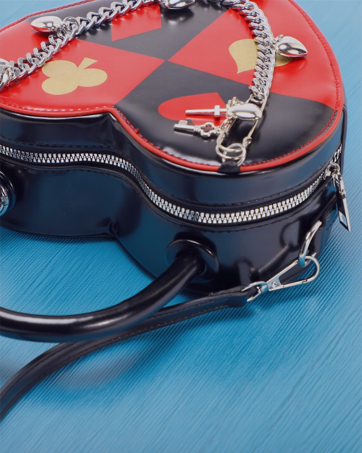 Poker heart print bag y2k funny pack