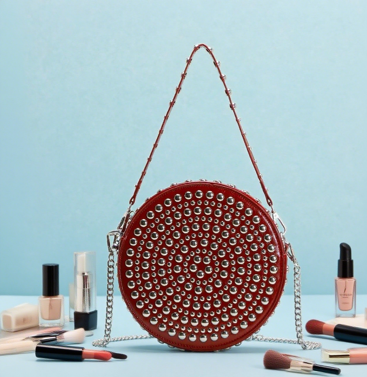 Round y2k rivet bag funny pack