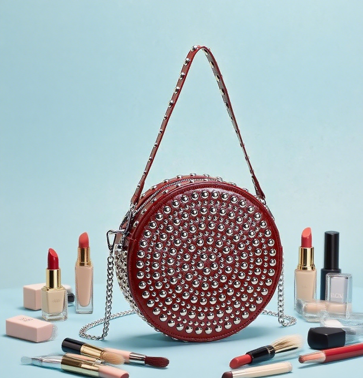Round y2k rivet bag funny pack