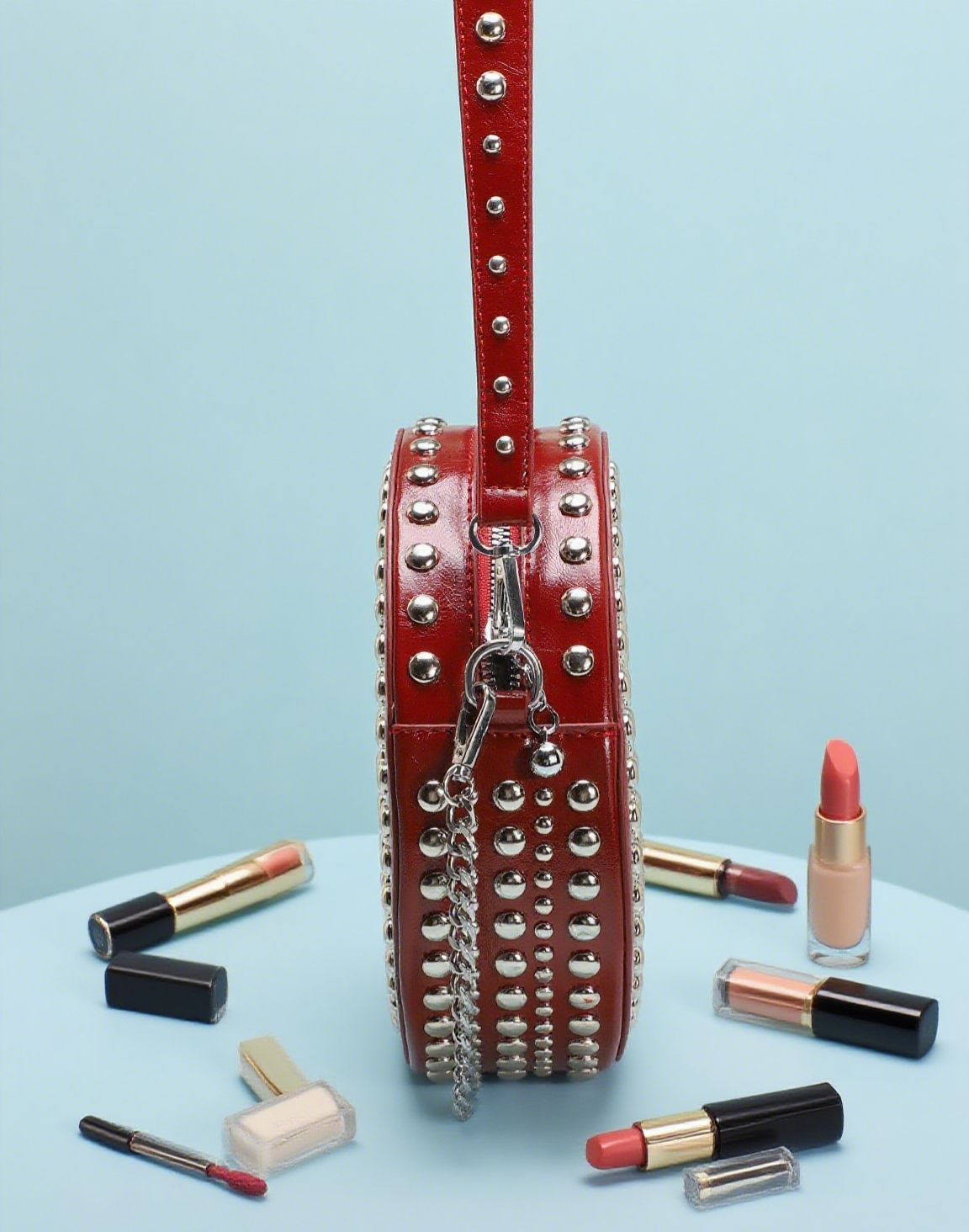 Round y2k rivet bag funny pack