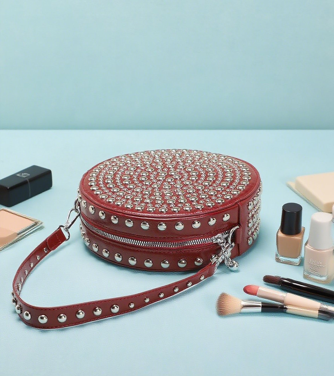 Round y2k rivet bag funny pack