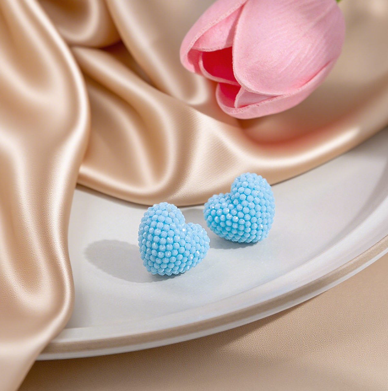 Stylish Geometric Round Love Stud Earrings