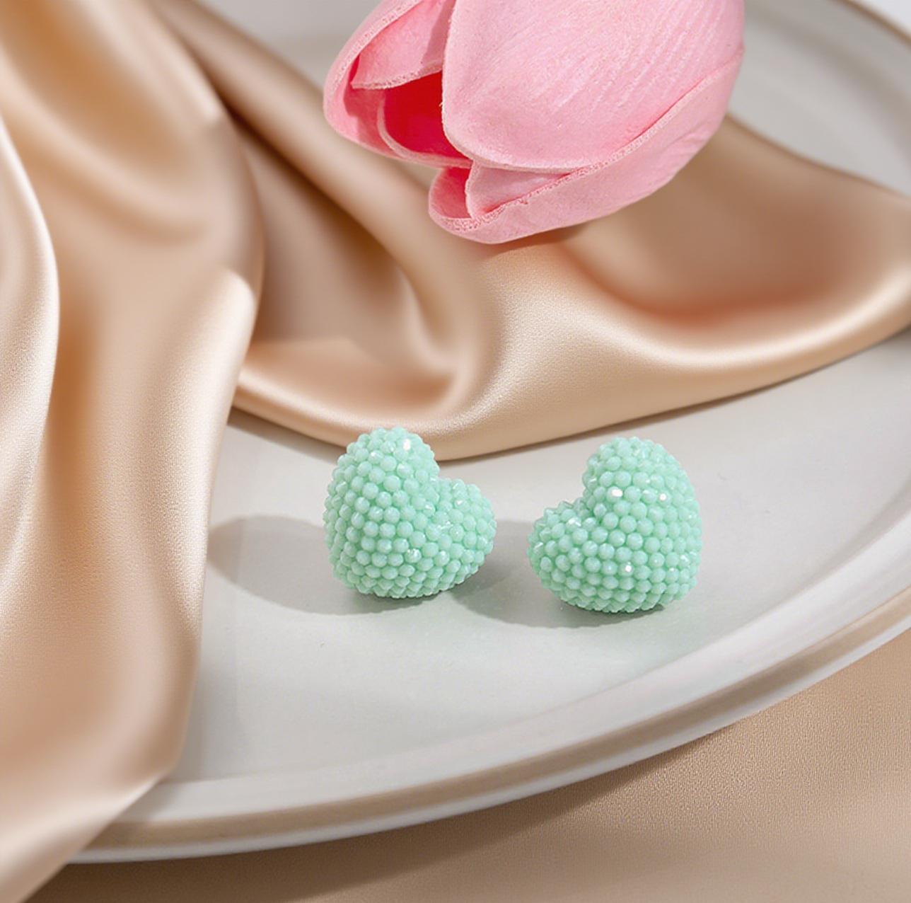 Stylish Geometric Round Love Stud Earrings