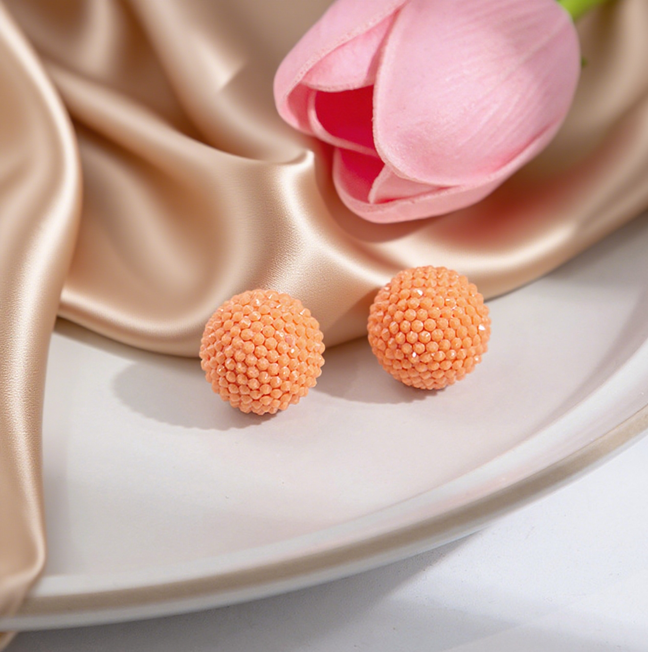 Stylish Geometric Round Love Stud Earrings