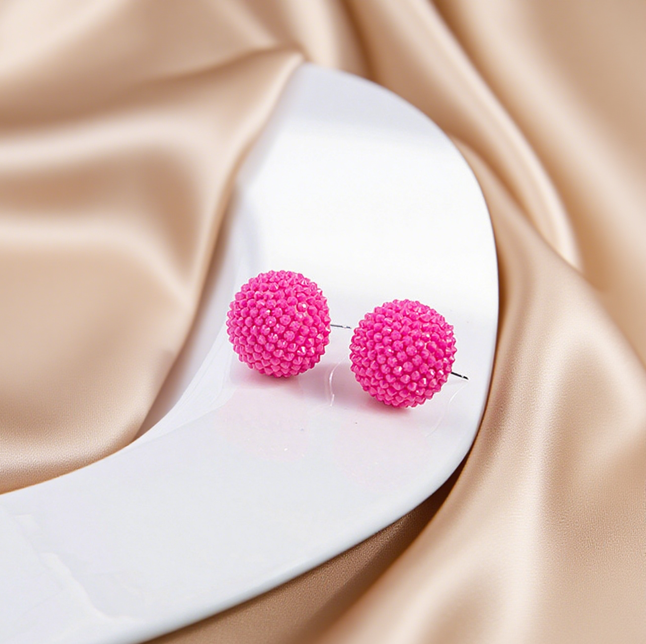 Stylish Geometric Round Love Stud Earrings