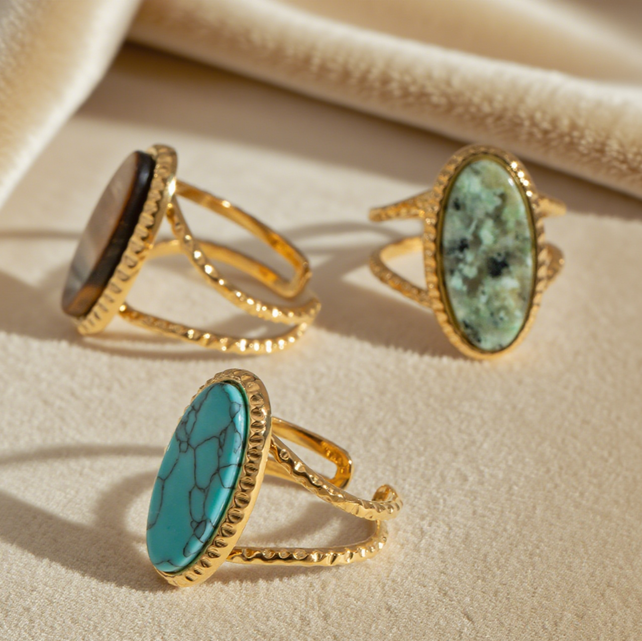 Oval Turquoise Adjustable Opening Ring