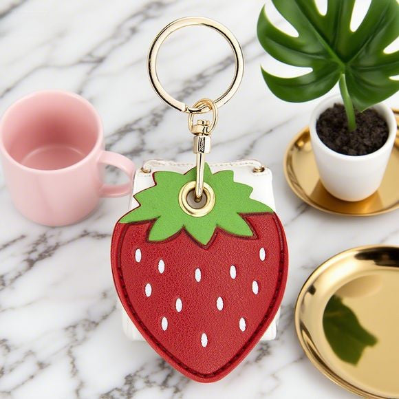 Cute Lemon Strawberry Backpack Pendant Keychain