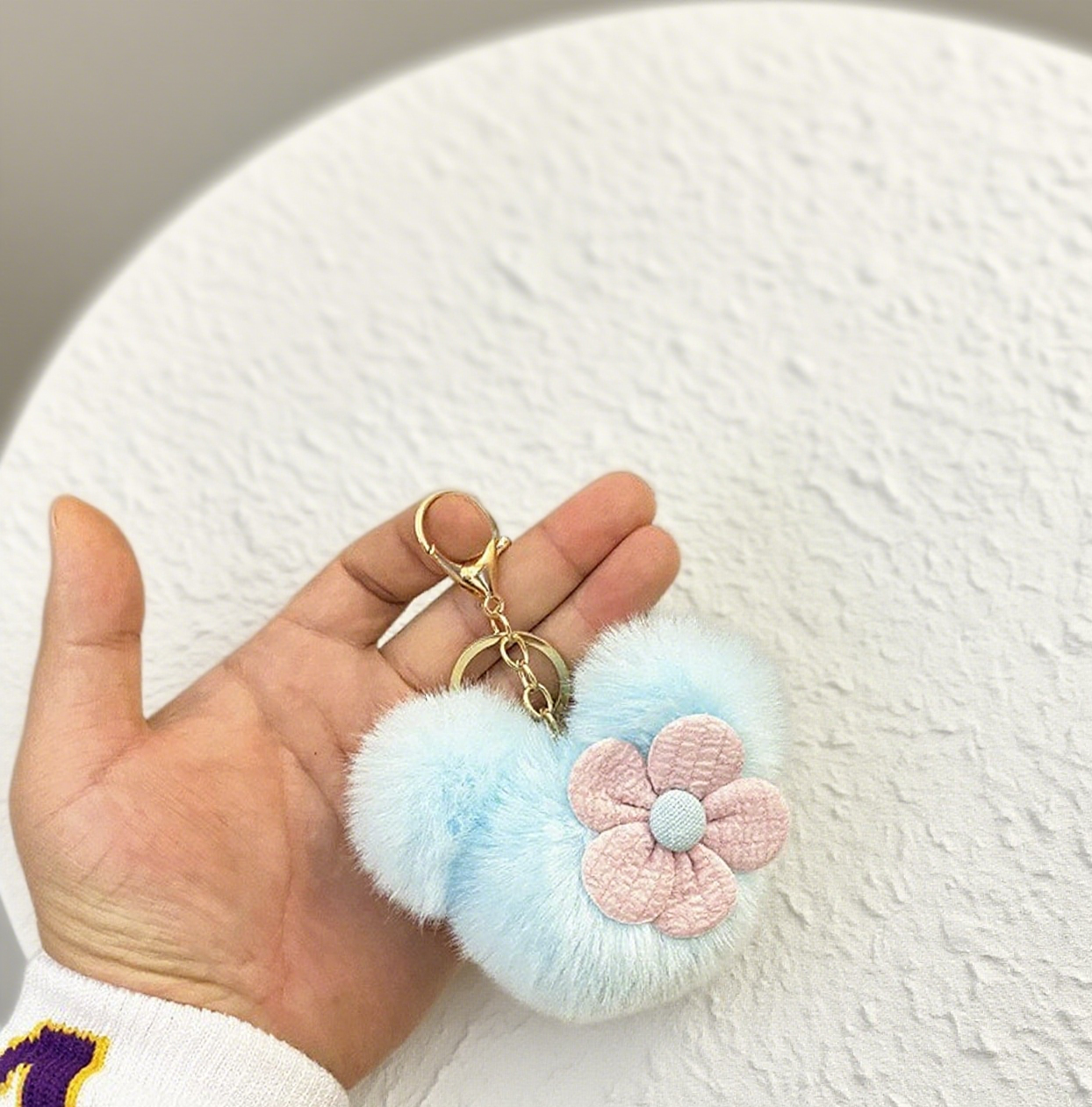 Cartoon Doll Head Flower Bag Accessories Keychain