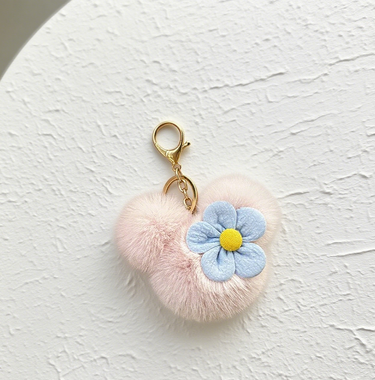 Cartoon Doll Head Flower Bag Accessories Keychain