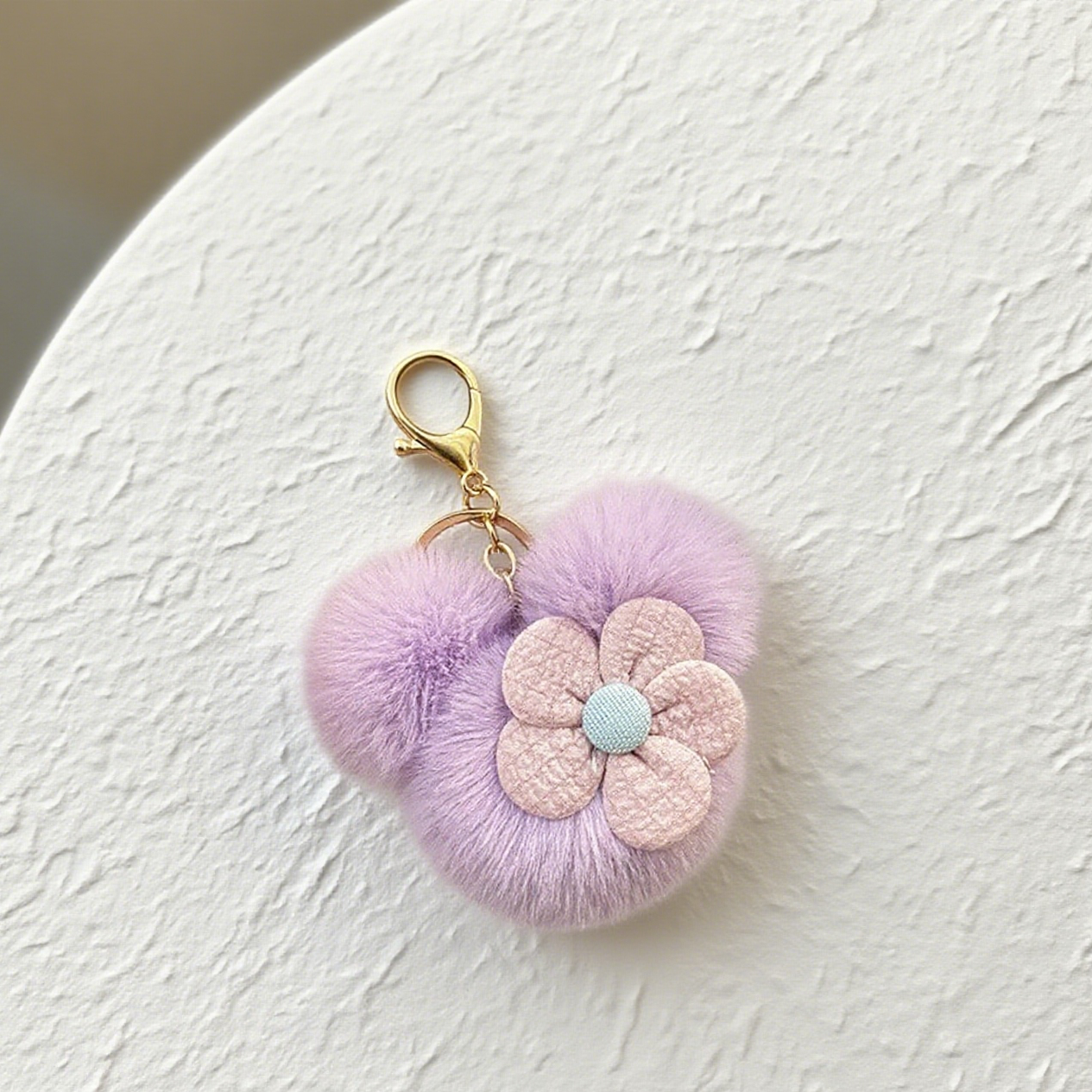 Cartoon Doll Head Flower Bag Accessories Keychain