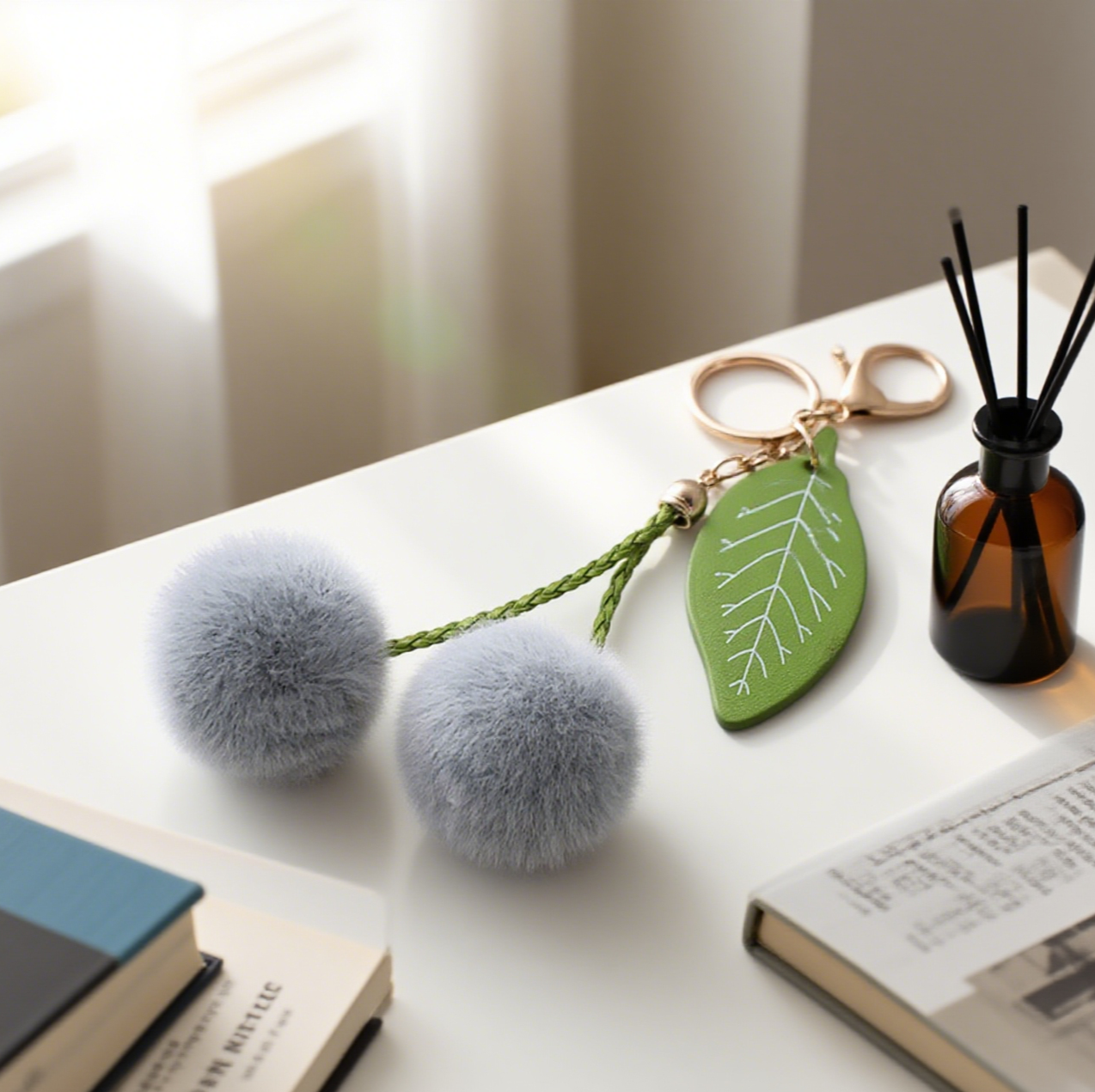 Fruit Cute Cherry Furball Bag Accessories Keychain