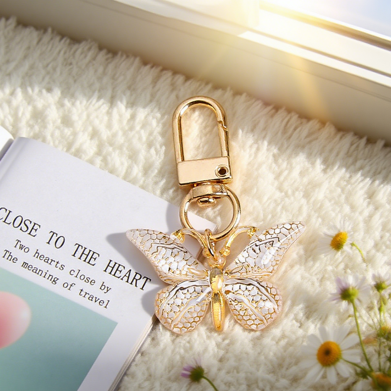 Gradient Acrylic Butterfly Bag Accessory Keychain