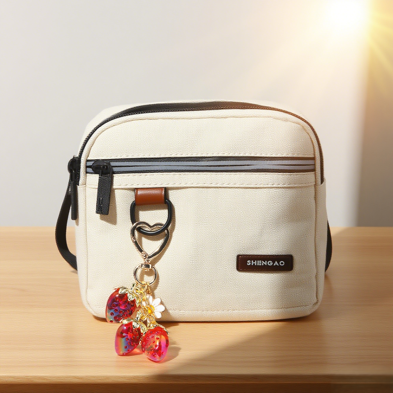 Three Strawberry Blossom Accessory Keychains
