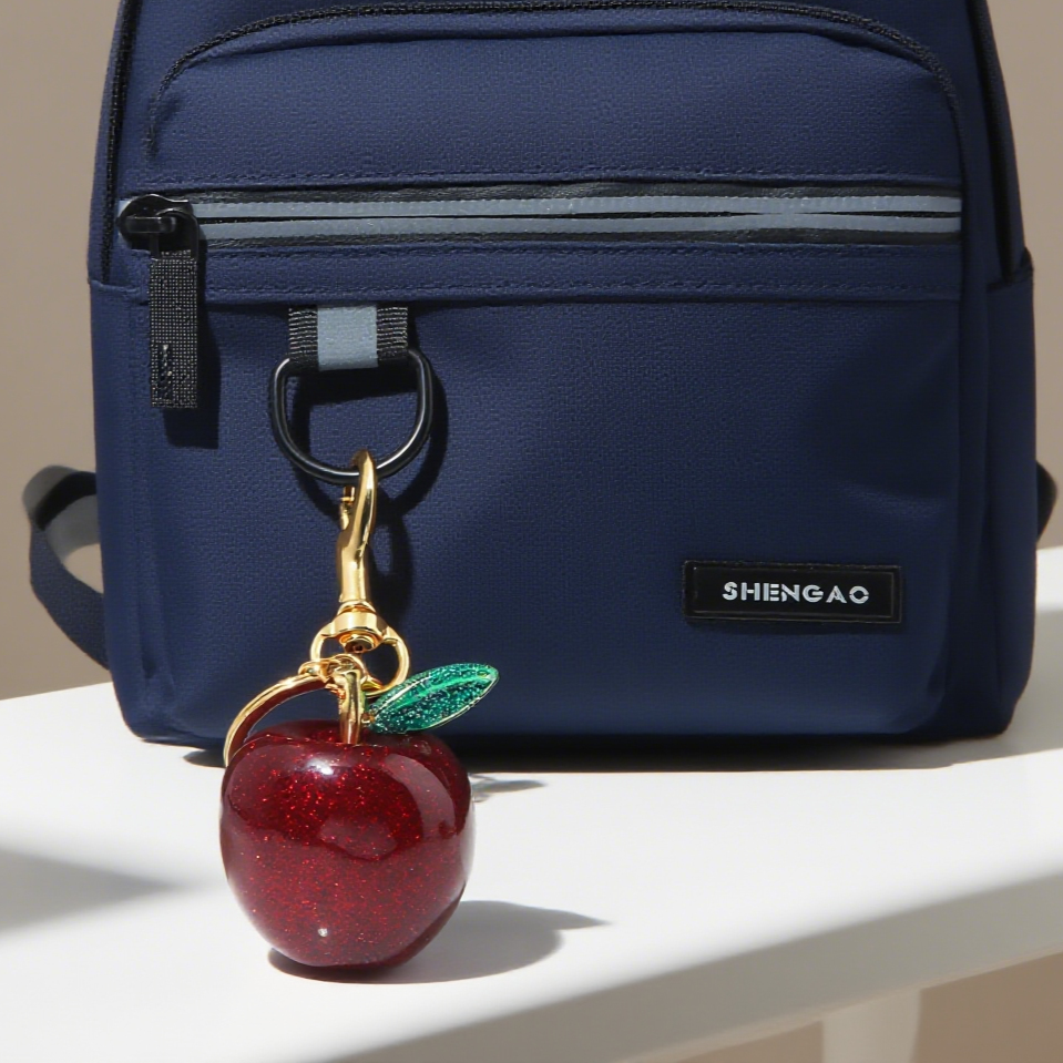 Shiny Apple Leafy Accessory Keychain