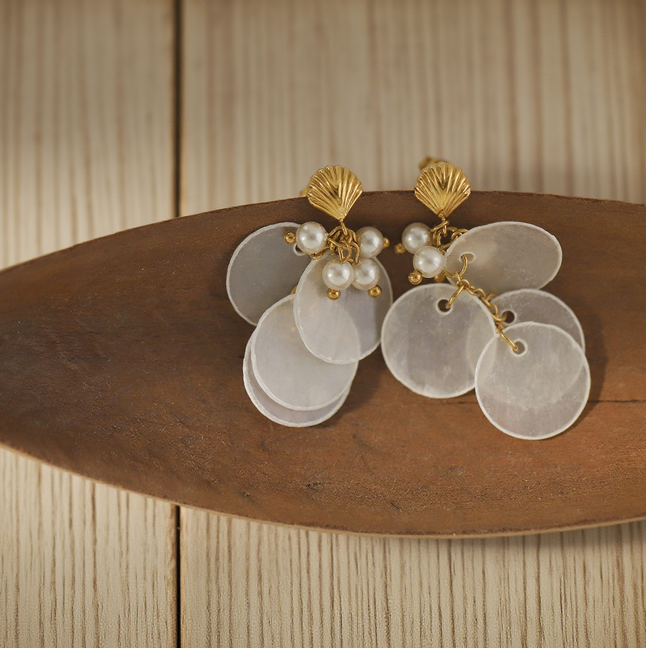 Seaside Resort Style Tassel Shell Fashion Earrings