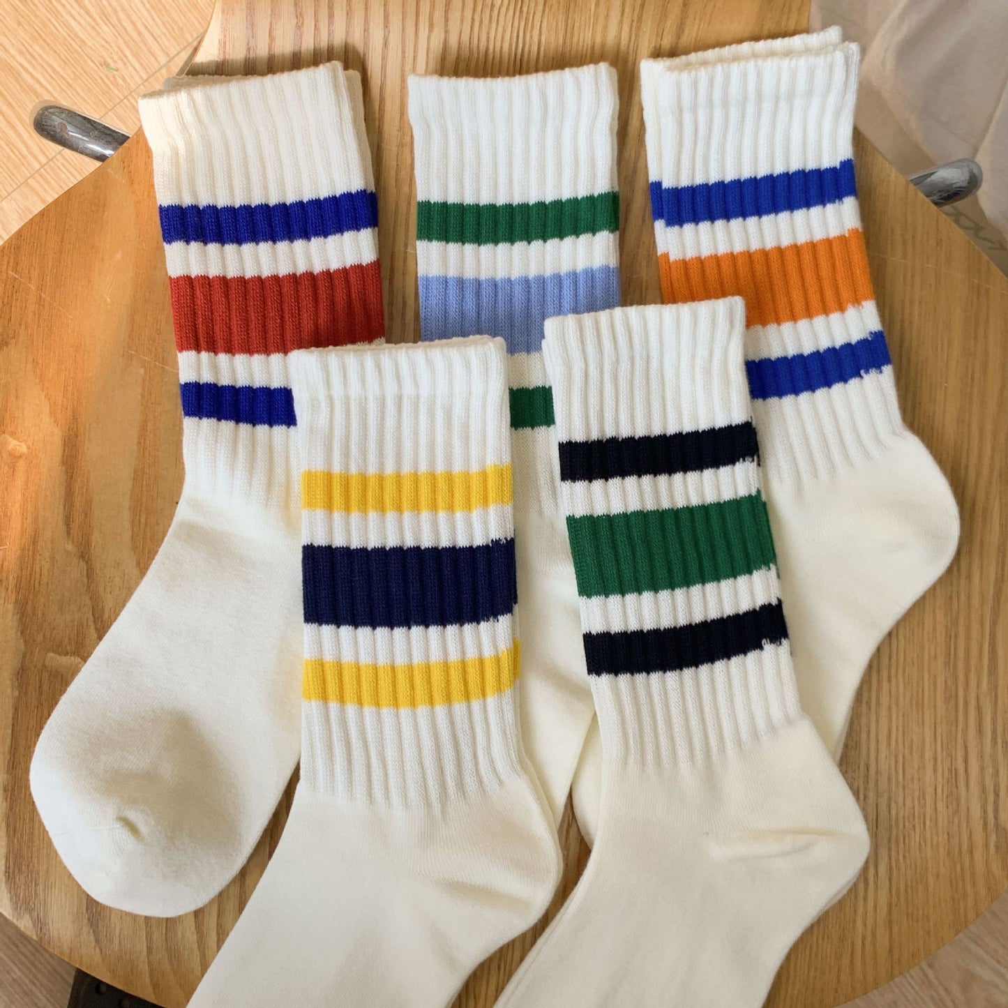 Contrast Striped Athletic Socks