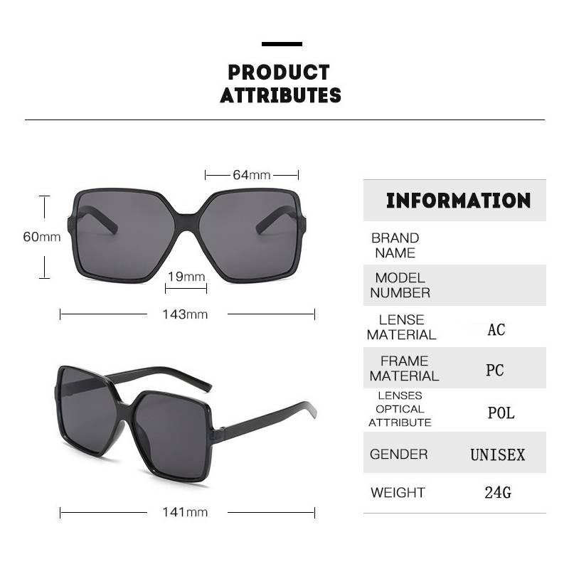 Y2K Oversized Square Frame Sunglasses