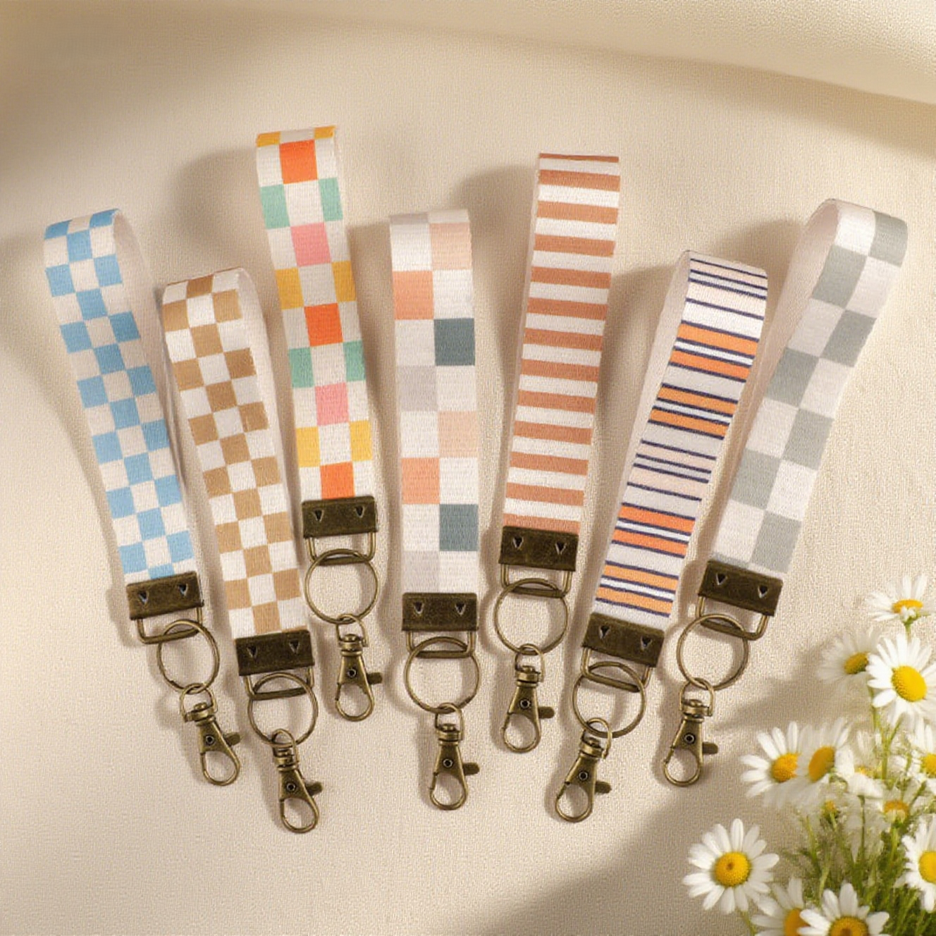Bow & Floral Wristlet Keychain