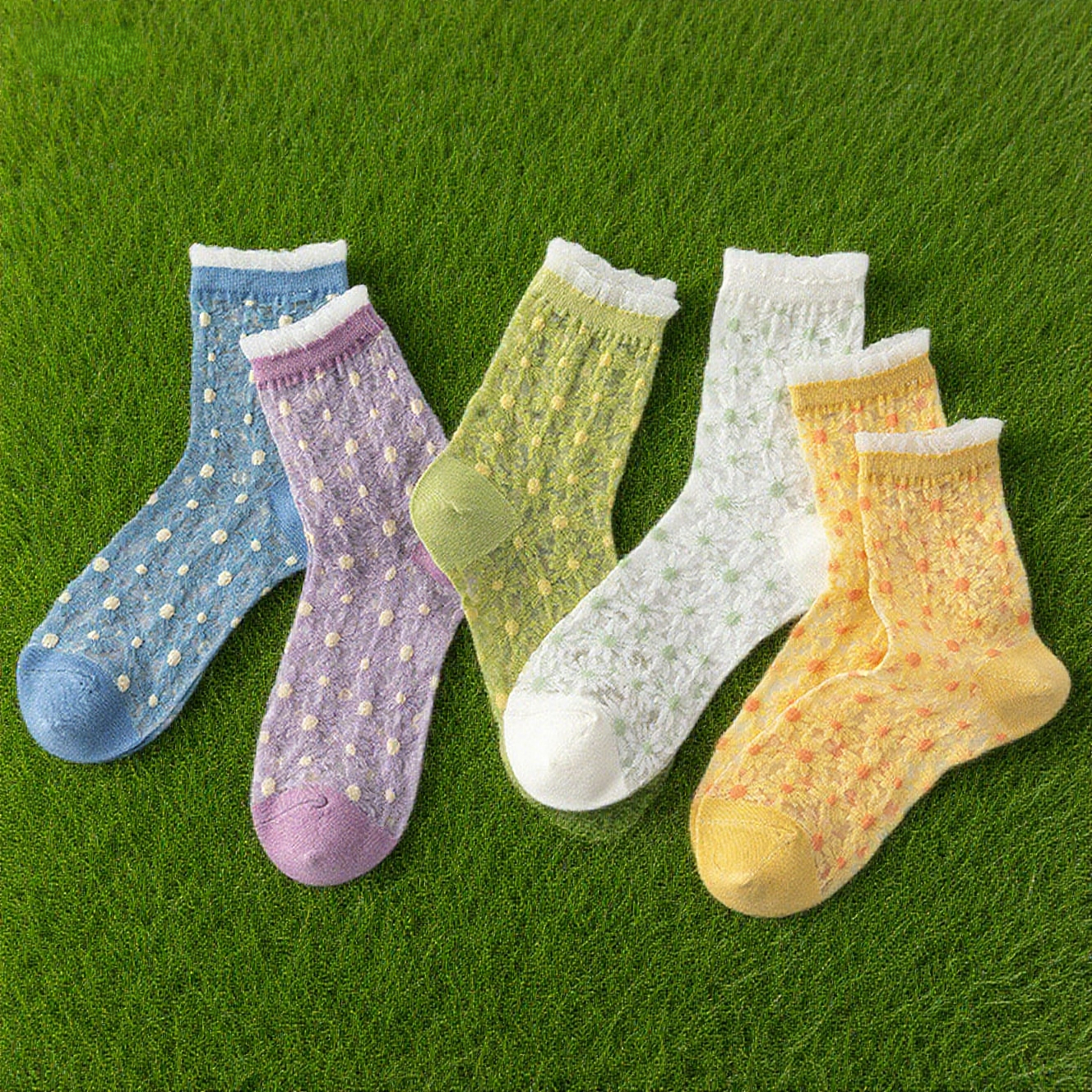 Daisy Sheer Mesh Socks