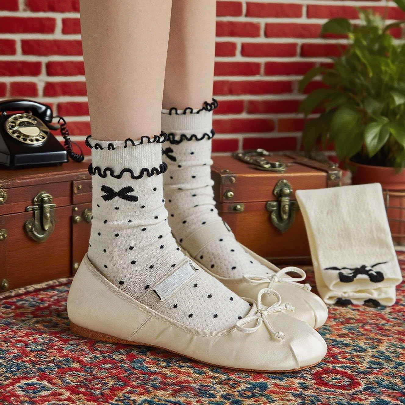 Ballet Thin Mesh Breathable Lace Bow Loose Socks