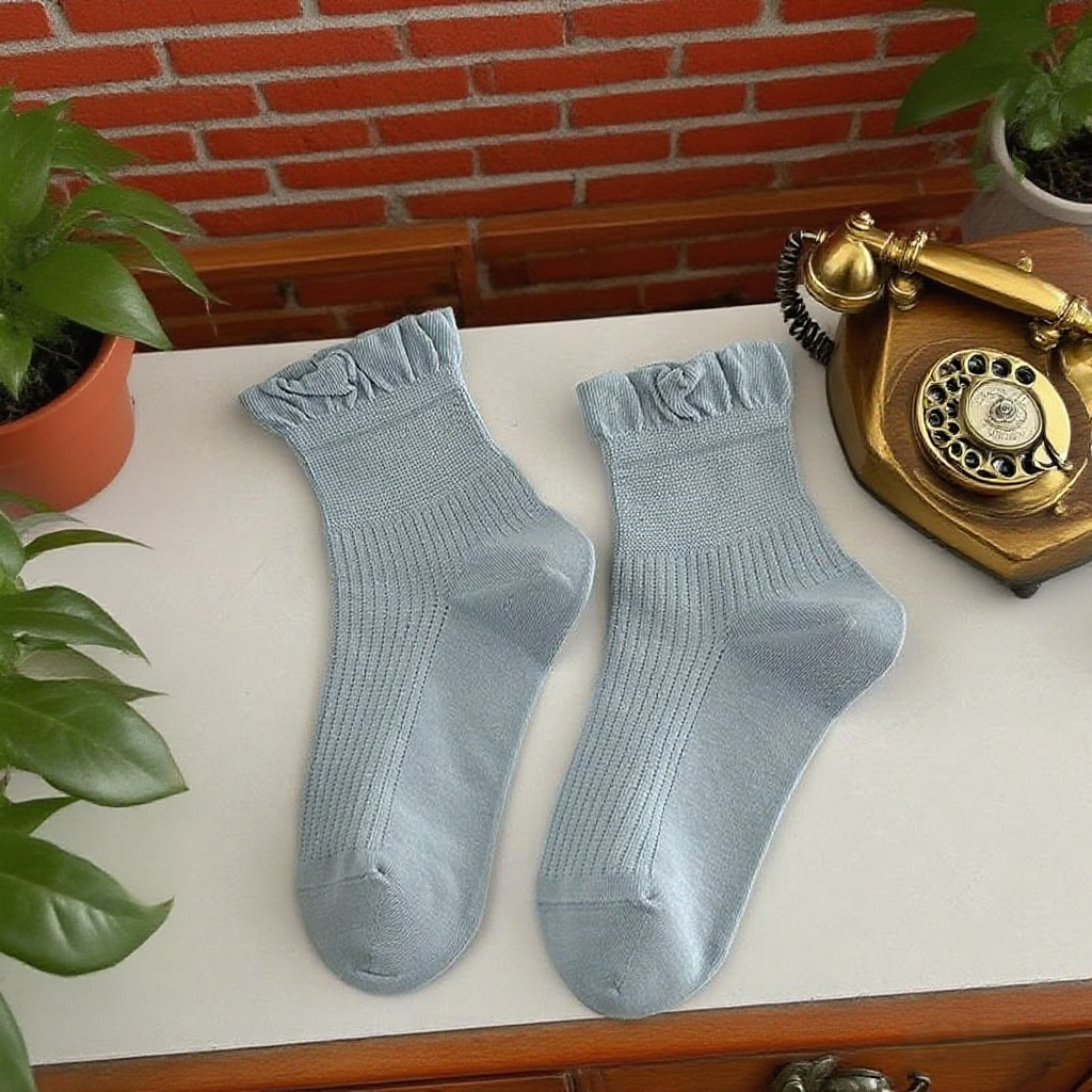 Preppy Minimalist Fungus Edge Socks