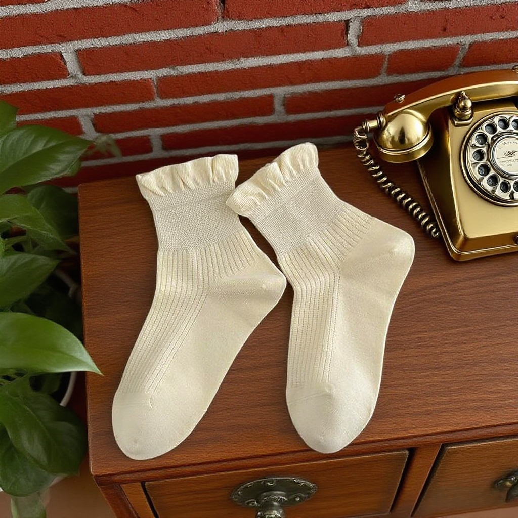 Preppy Minimalist Fungus Edge Socks