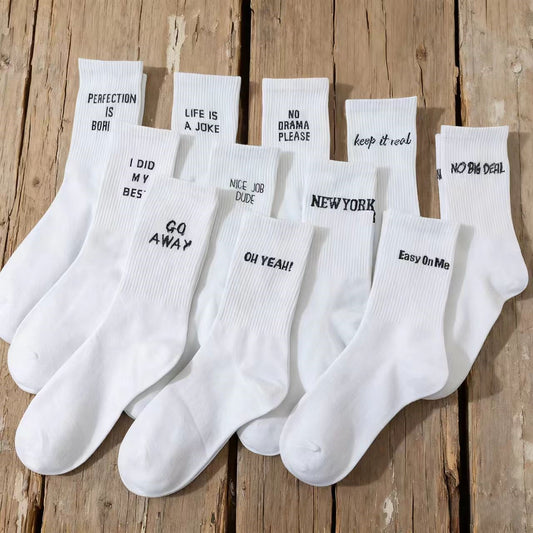 Preppy Street Letter-Print Socks
