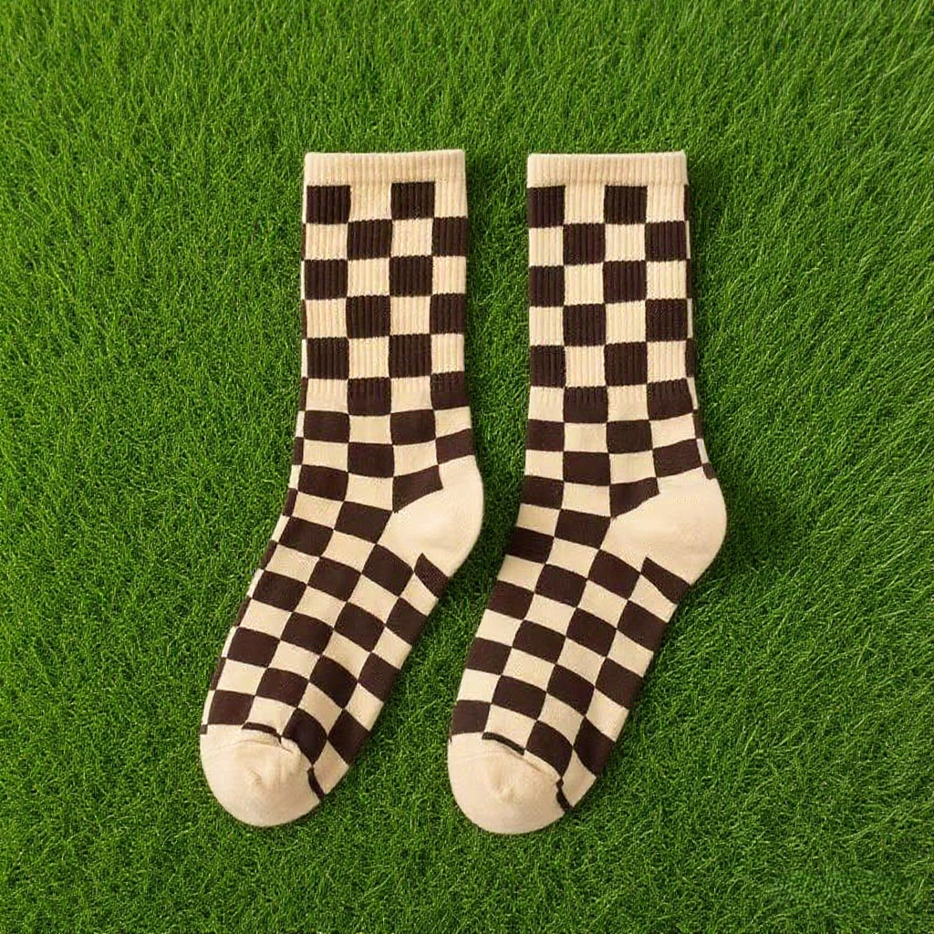 Checkerboard Sporty Socks