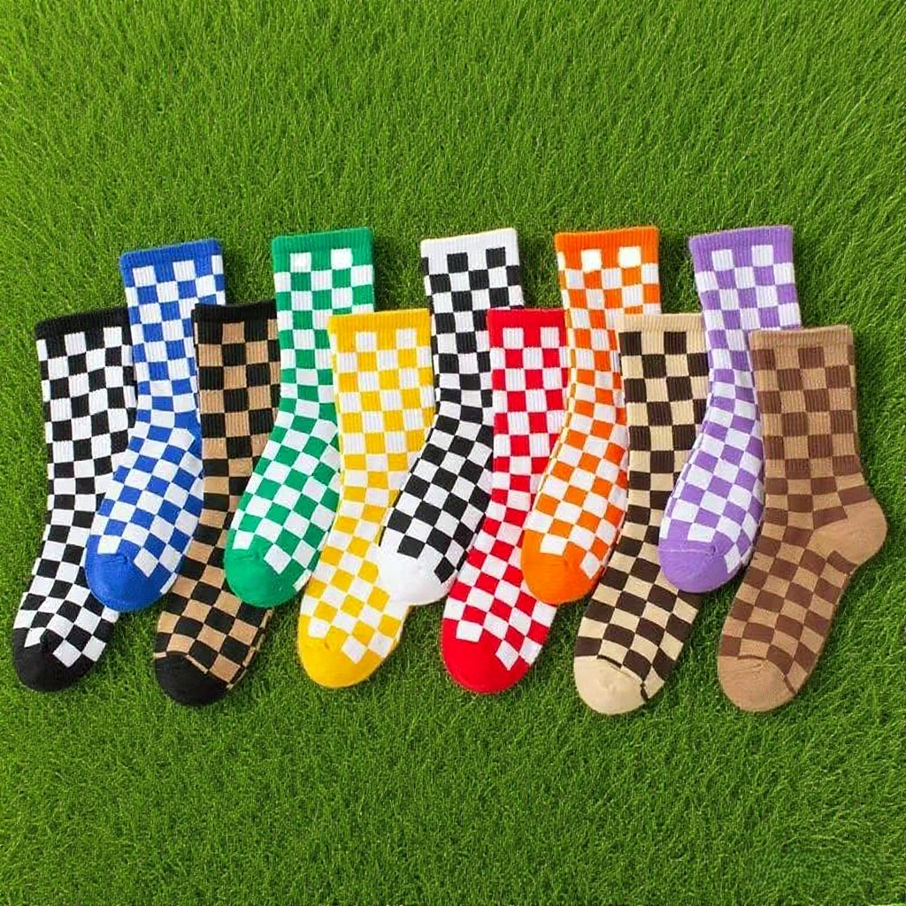 Checkerboard Sporty Socks